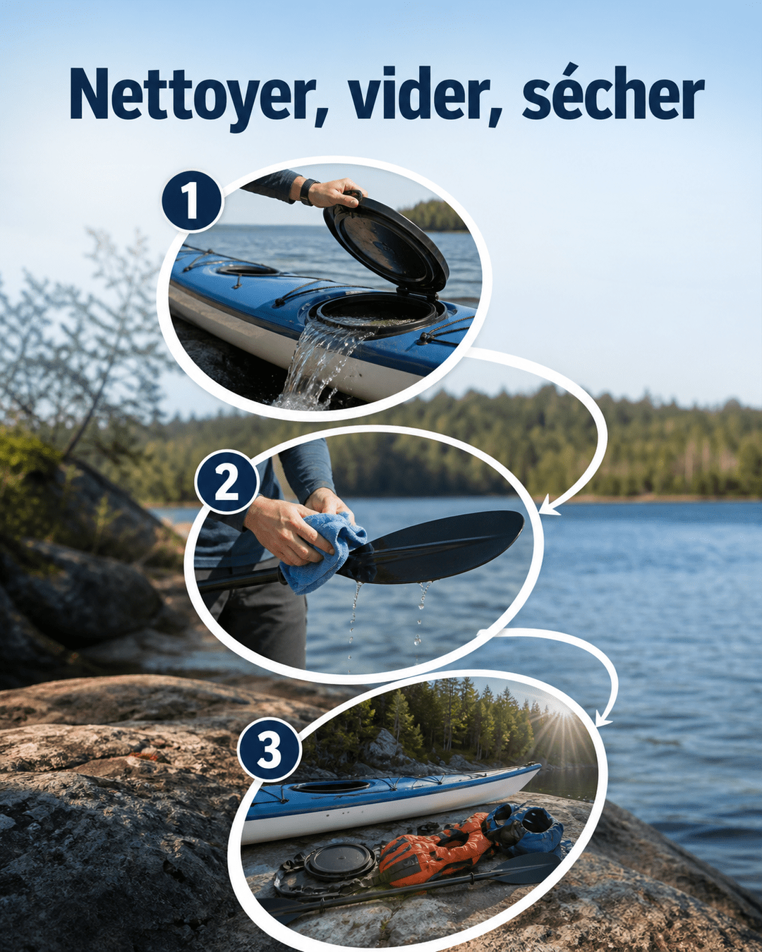 Un kayak sec protège mieux le prochain lac qu’un kayak seulement rangé